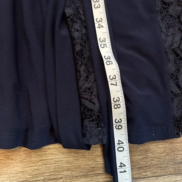 Lauren RALPH LAUREN Womens 10 Navy Lace DRESS Tie & Zip LONG SLEEVE Formal $185 - Picture 8 of 9